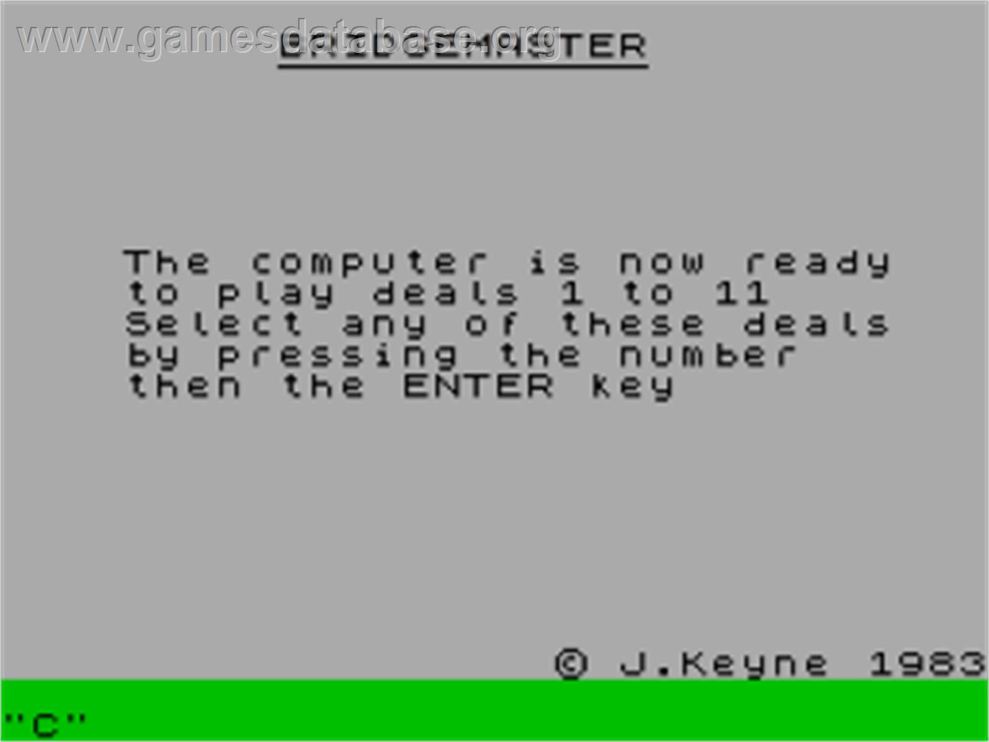 Bridge Master - Sinclair ZX Spectrum - Artwork - Title Screen