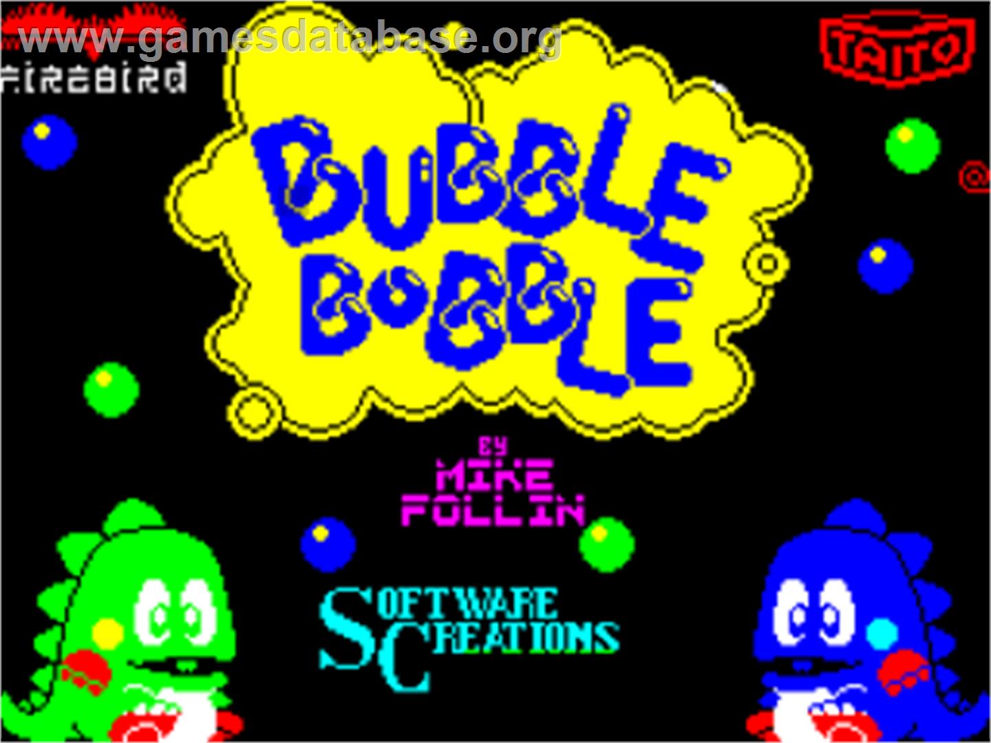 Bubble Bobble - Sinclair ZX Spectrum - Artwork - Title Screen