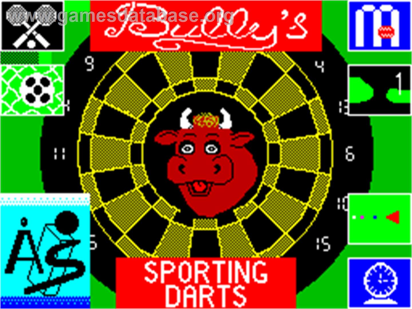 Bully's Sporting Darts - Sinclair ZX Spectrum - Artwork - Title Screen