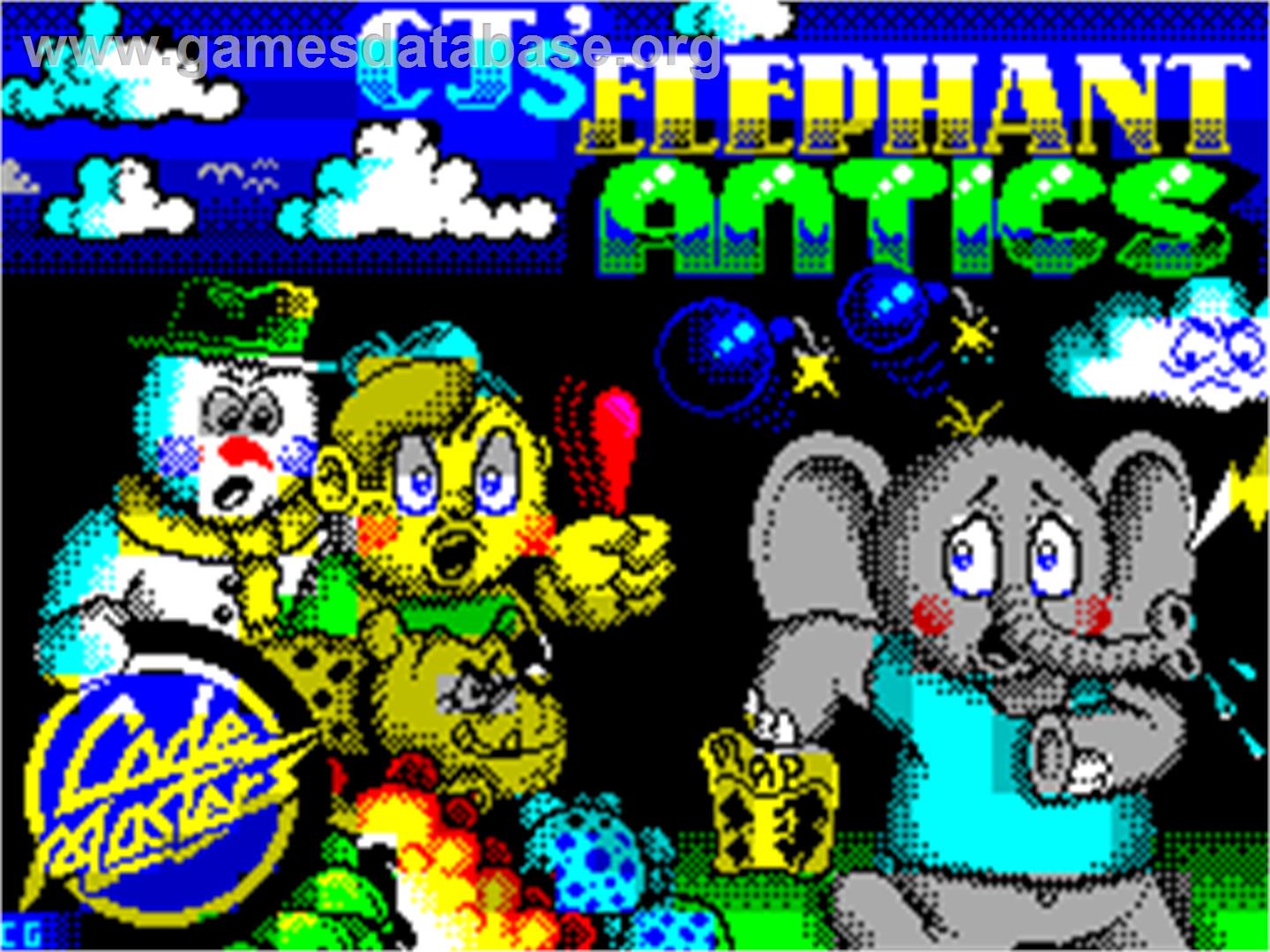 CJ's Elephant Antics - Sinclair ZX Spectrum - Artwork - Title Screen