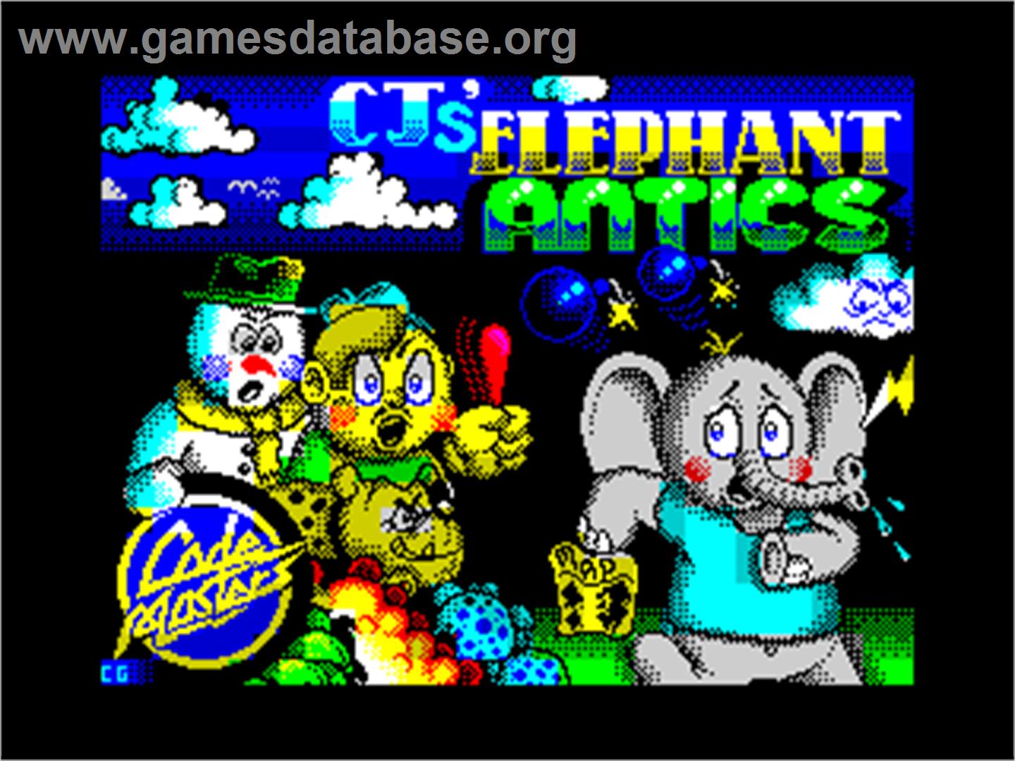 CJ's Elephant Antics - Sinclair ZX Spectrum - Artwork - Title Screen
