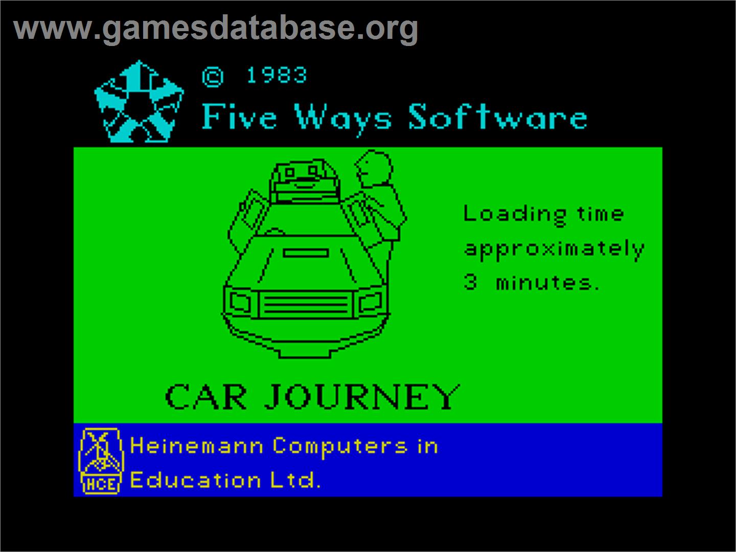 Car Journey - Sinclair ZX Spectrum - Artwork - Title Screen