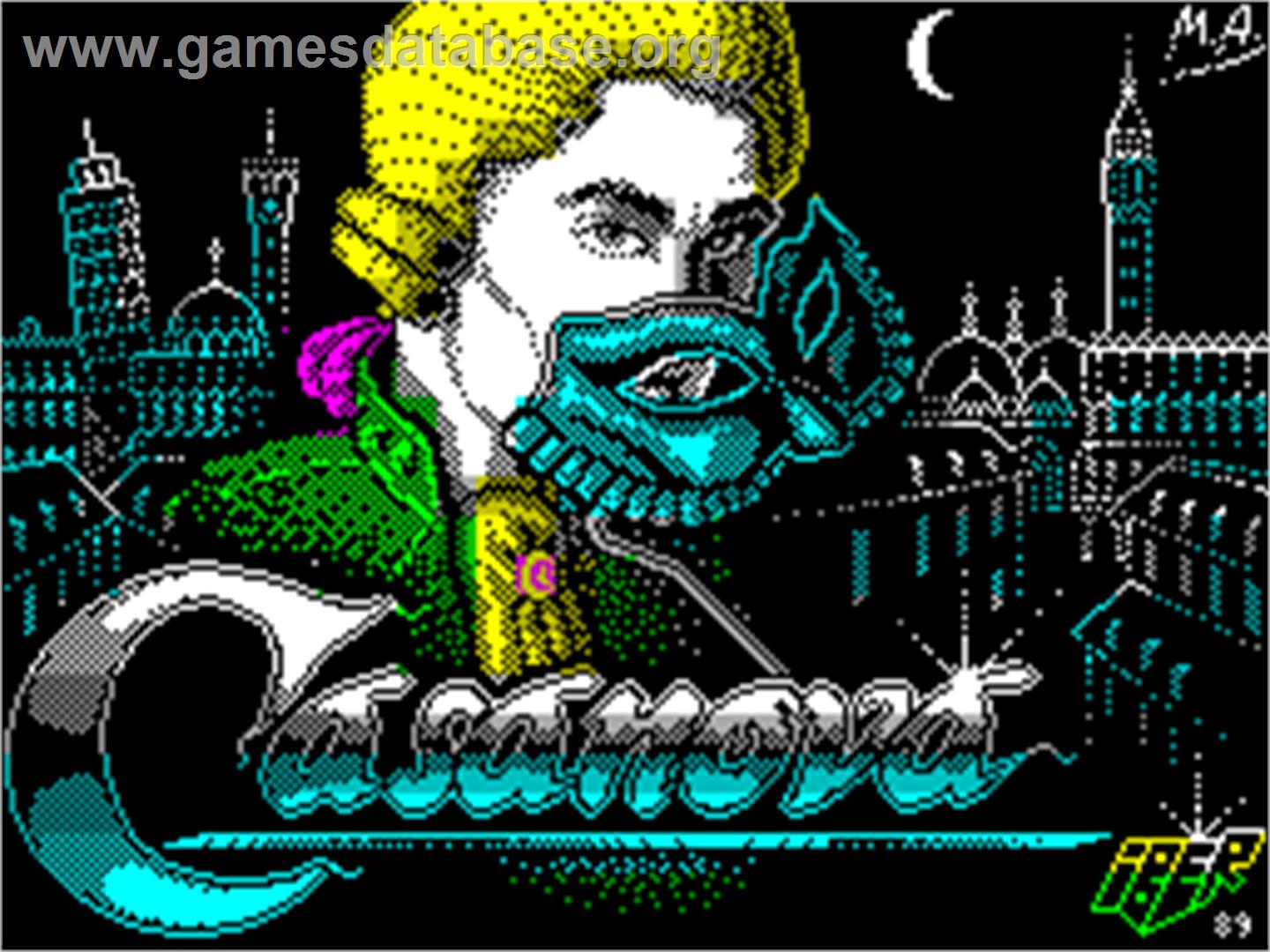 Casanova - Sinclair ZX Spectrum - Artwork - Title Screen