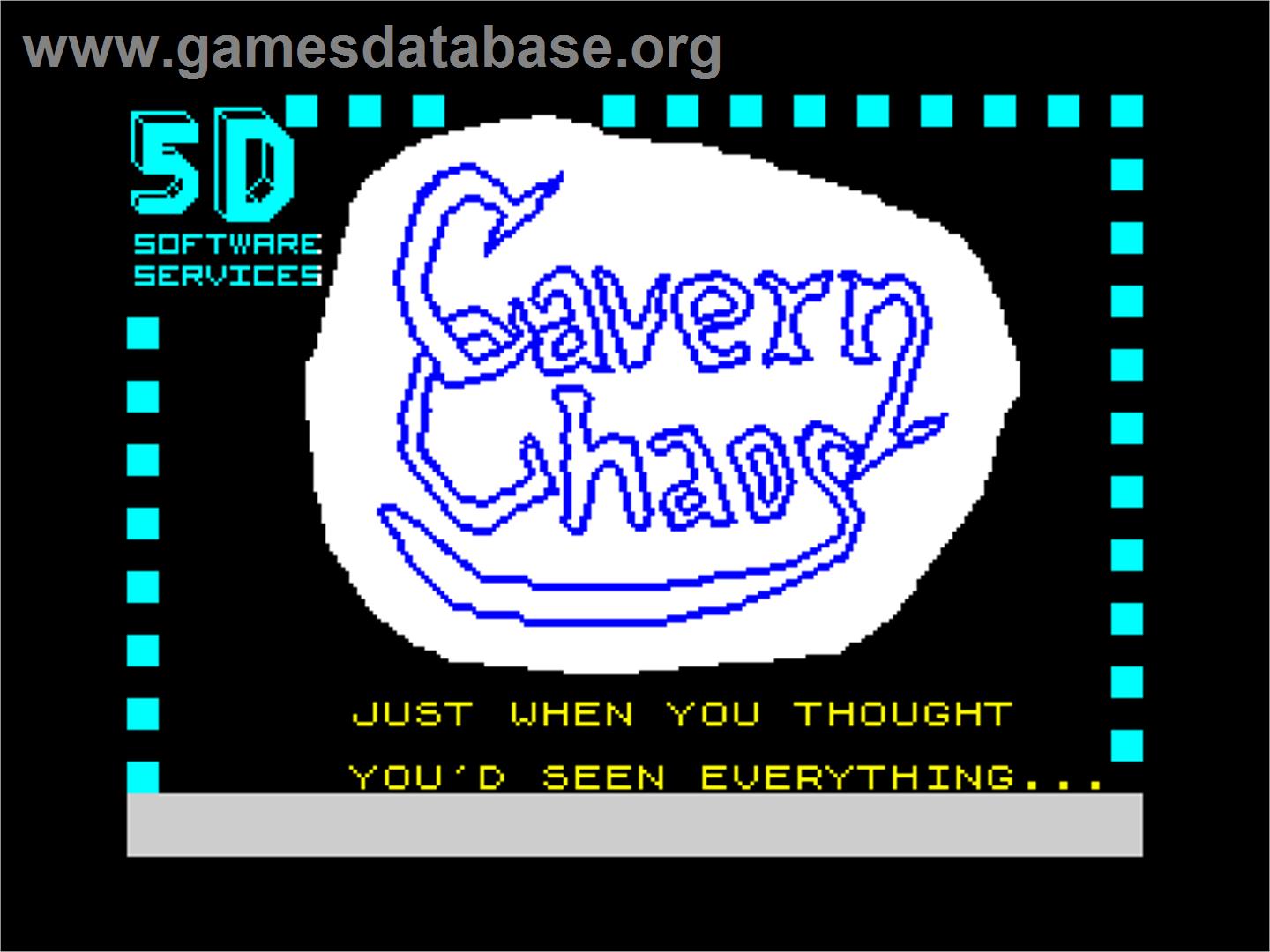 Cavern Chaos - Sinclair ZX Spectrum - Artwork - Title Screen