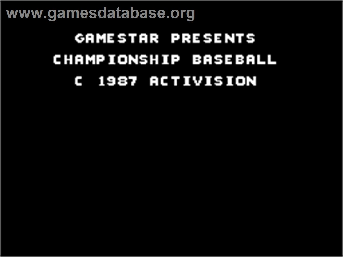 Championship Baseball - Sinclair ZX Spectrum - Artwork - Title Screen