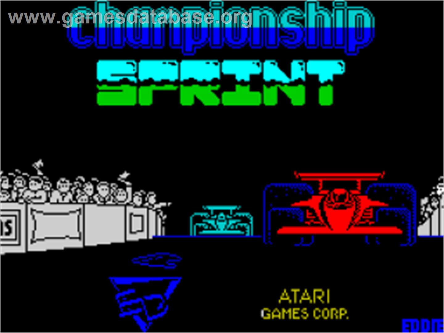 Championship Sprint - Sinclair ZX Spectrum - Artwork - Title Screen