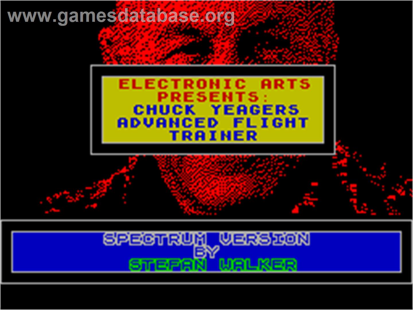 Chuck Yeager's Advanced Flight Trainer - Sinclair ZX Spectrum - Artwork - Title Screen