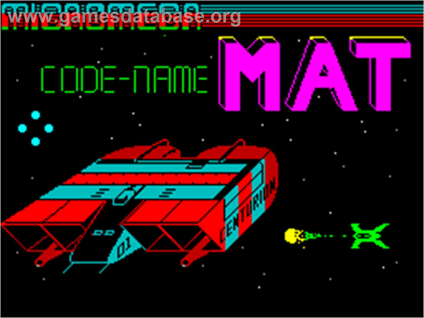 Codename: MAT - Sinclair ZX Spectrum - Artwork - Title Screen