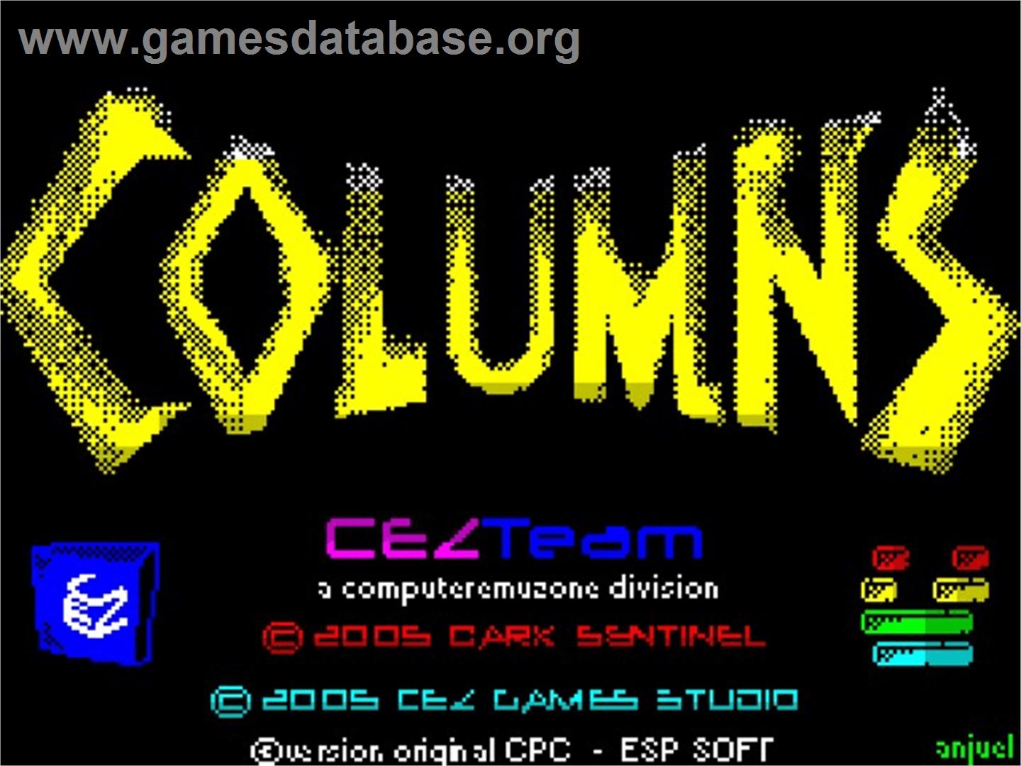 Columns - Sinclair ZX Spectrum - Artwork - Title Screen