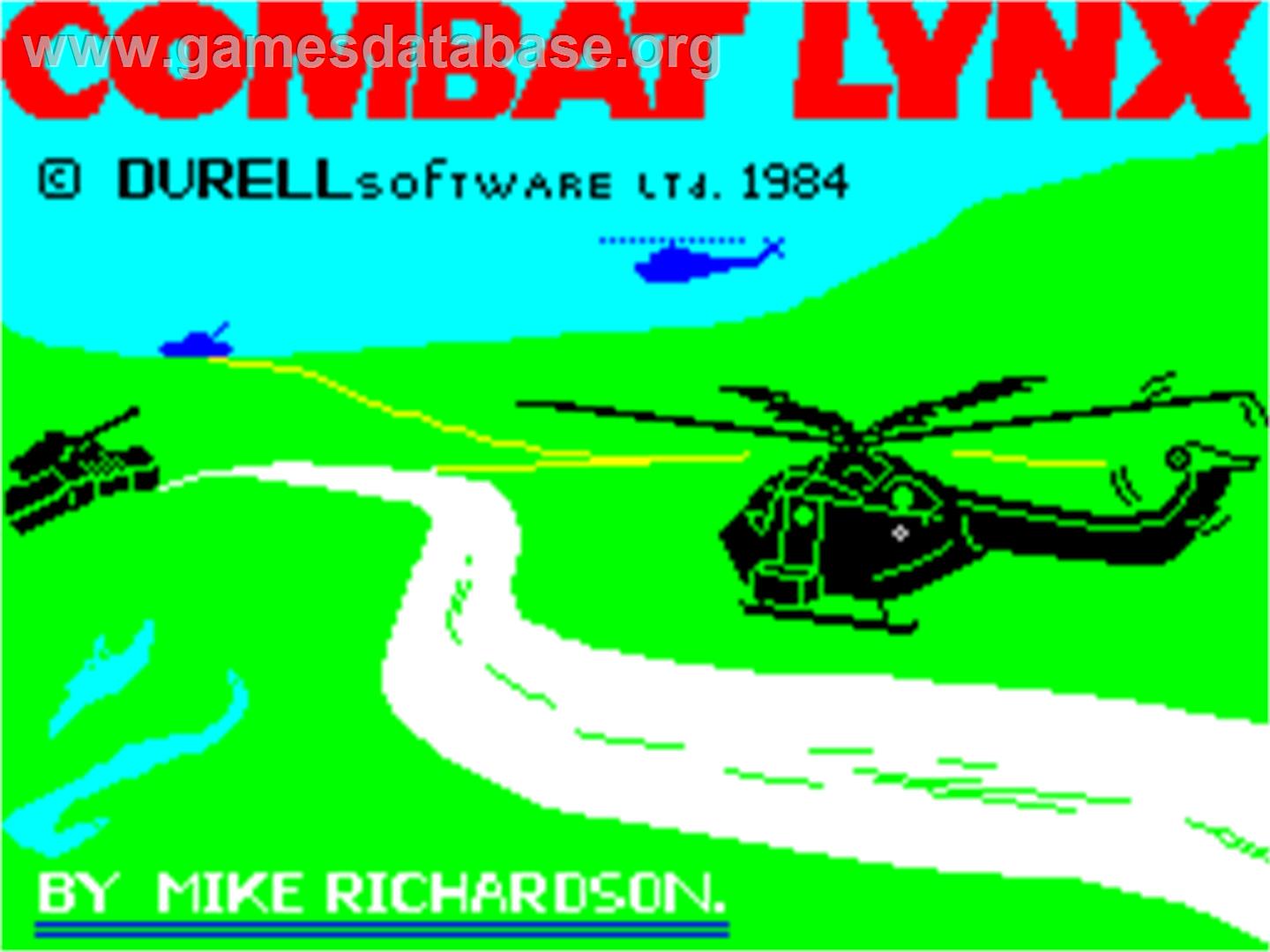 Combat Lynx - Sinclair ZX Spectrum - Artwork - Title Screen