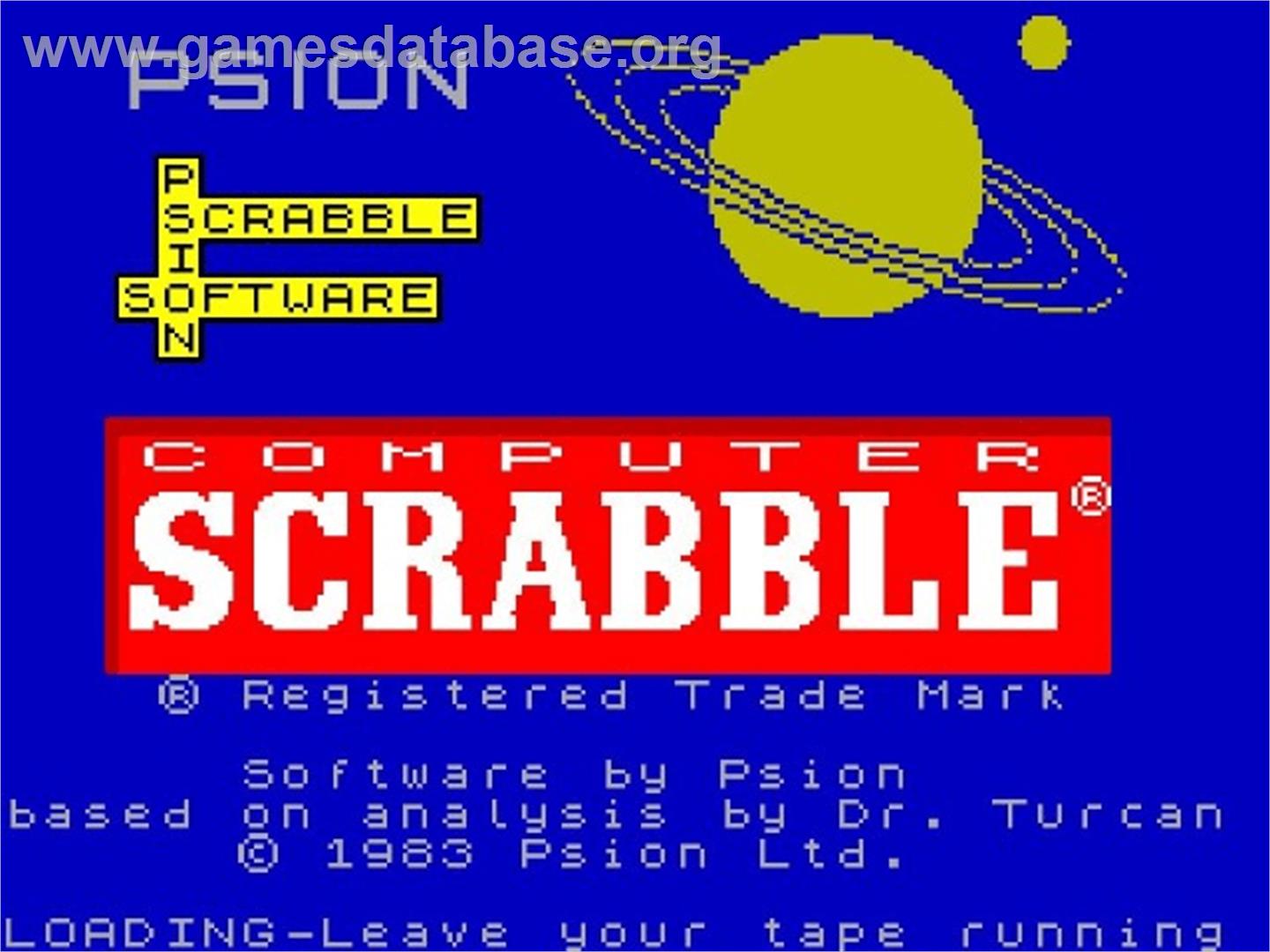 Computer Scrabble - Sinclair ZX Spectrum - Artwork - Title Screen