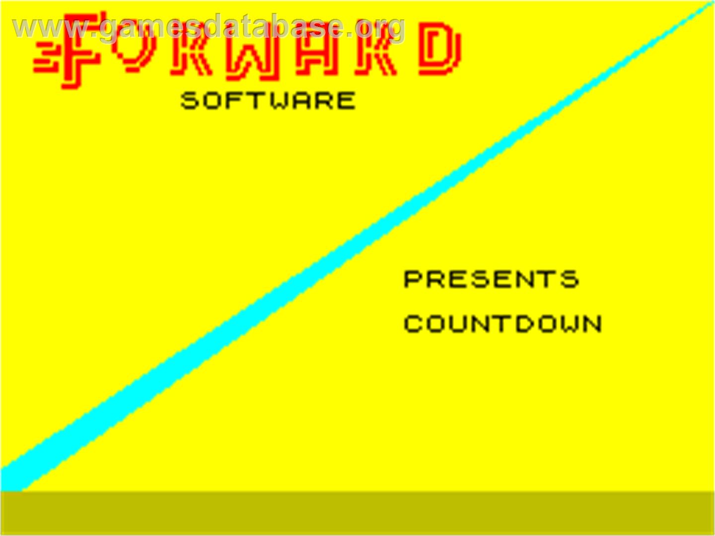 Countdown - Sinclair ZX Spectrum - Artwork - Title Screen