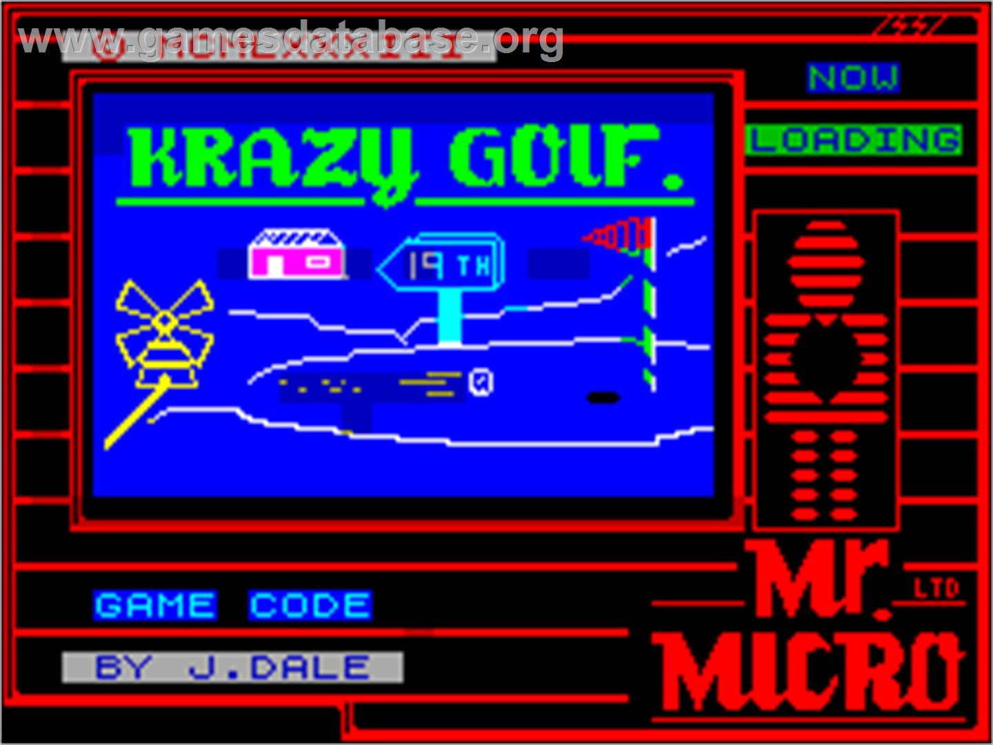 Crazy Golf - Sinclair ZX Spectrum - Artwork - Title Screen
