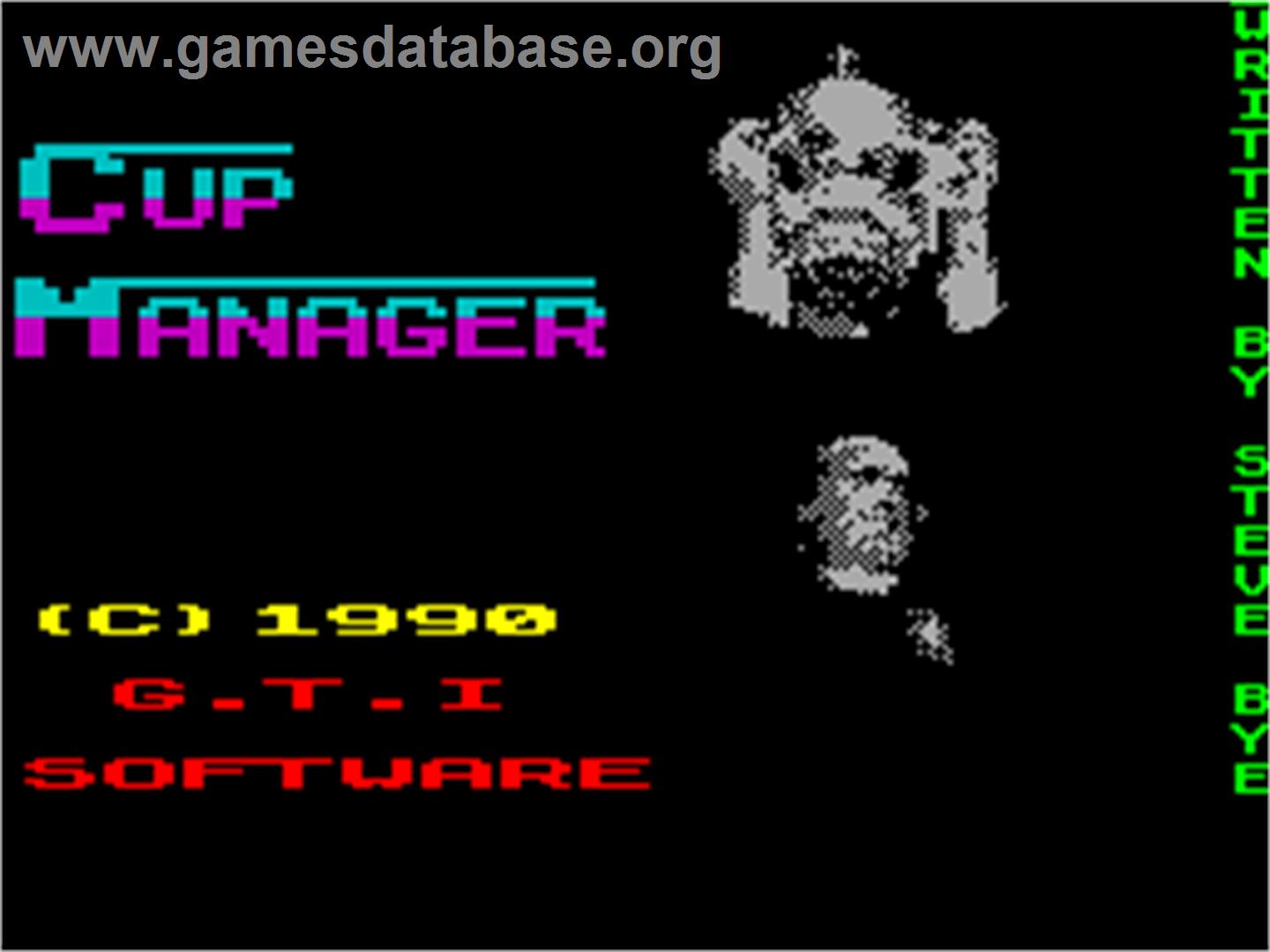 Cup Manager - Sinclair ZX Spectrum - Artwork - Title Screen