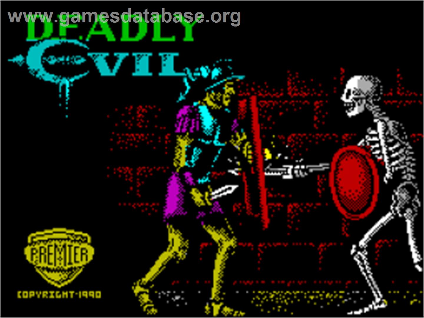 Deadly Evil - Sinclair ZX Spectrum - Artwork - Title Screen