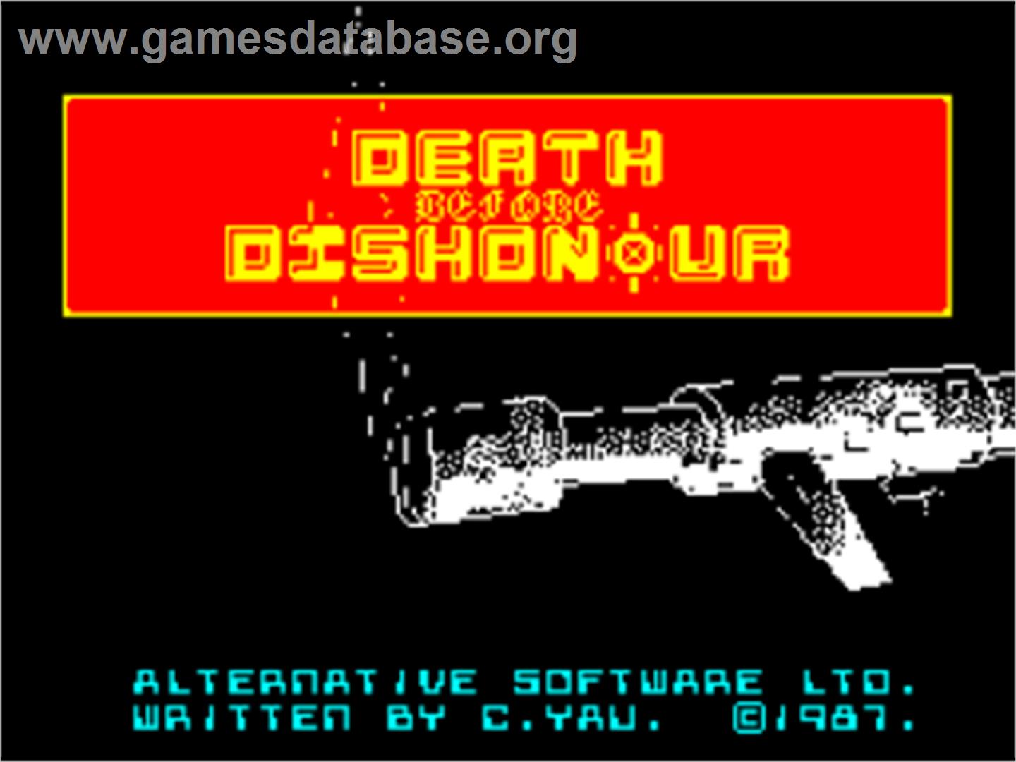 Death Before Dishonour - Sinclair ZX Spectrum - Artwork - Title Screen