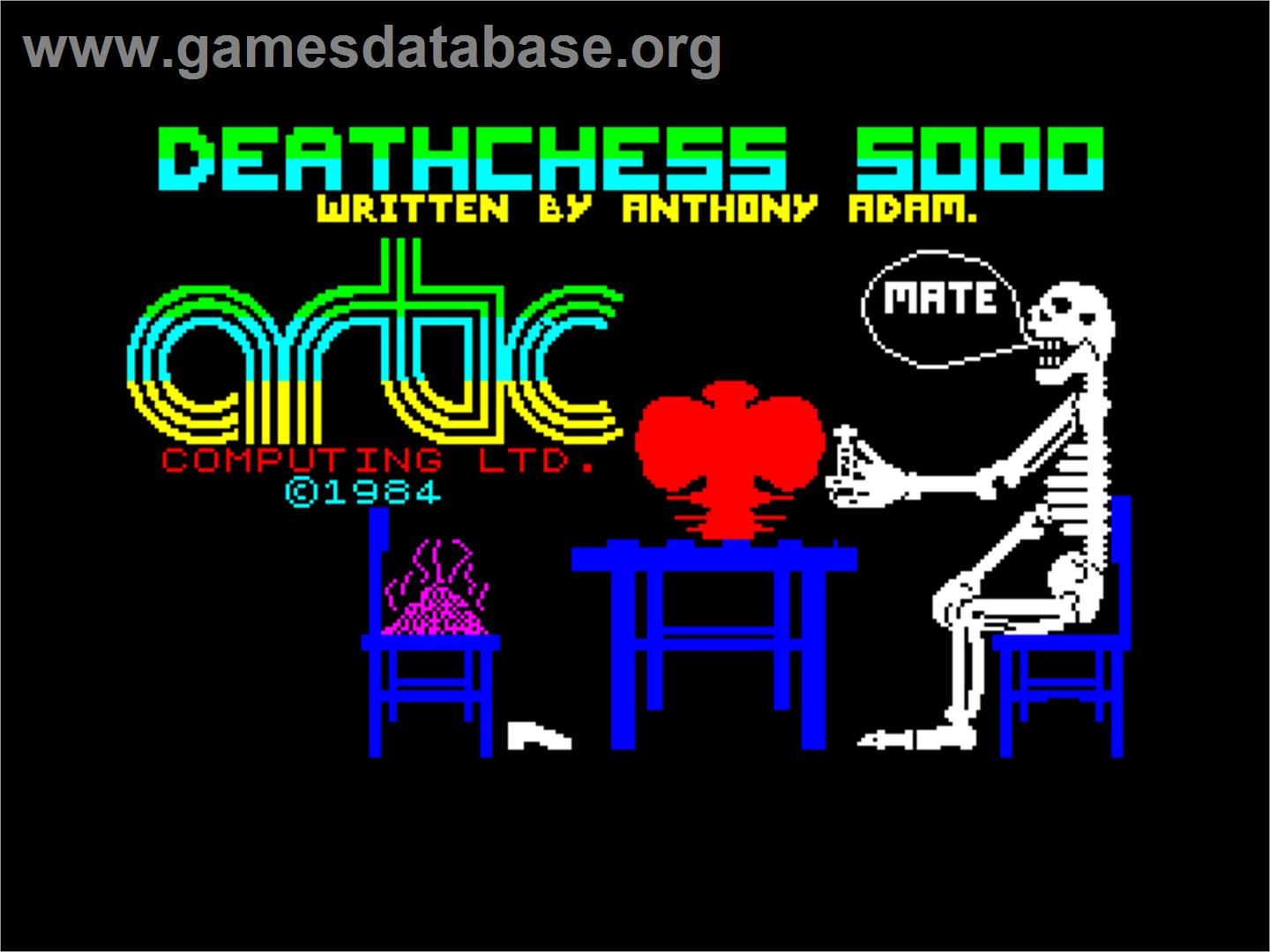 Death Chess 5000 - Sinclair ZX Spectrum - Artwork - Title Screen