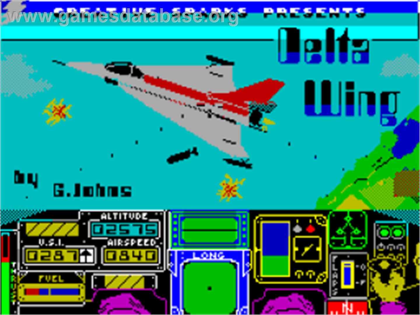 Delta Wing - Sinclair ZX Spectrum - Artwork - Title Screen
