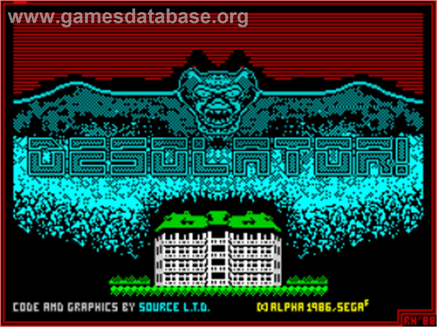 Desolator - Sinclair ZX Spectrum - Artwork - Title Screen