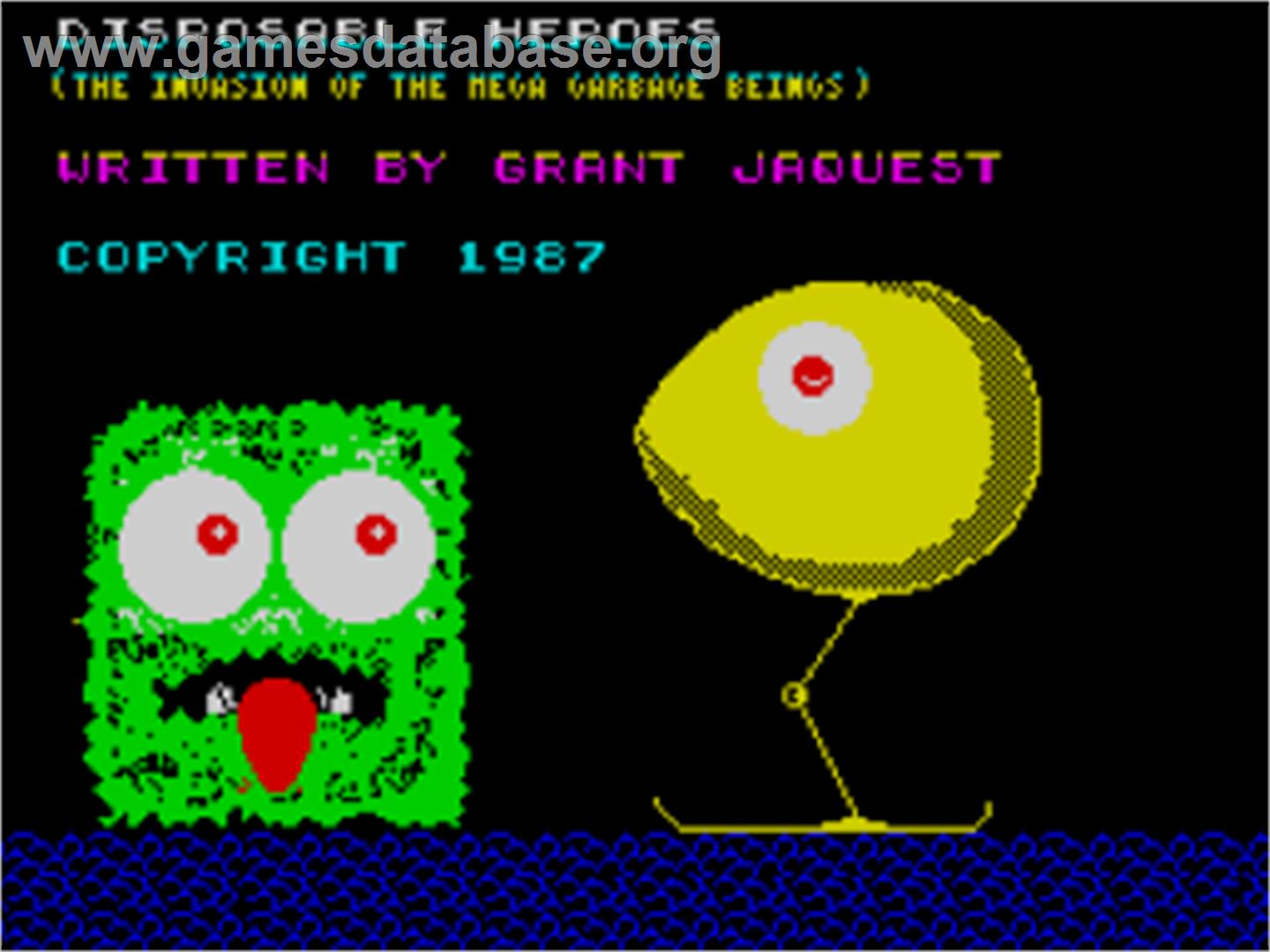 Disposable Heroes - Sinclair ZX Spectrum - Artwork - Title Screen