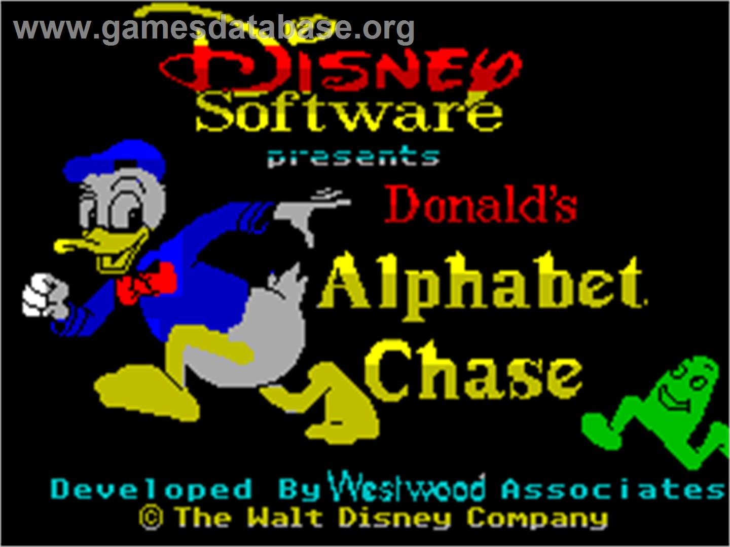 Donald's Alphabet Chase - Sinclair ZX Spectrum - Artwork - Title Screen