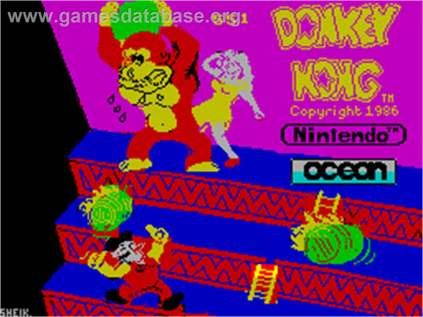 Donkey Kong - Sinclair ZX Spectrum - Artwork - Title Screen