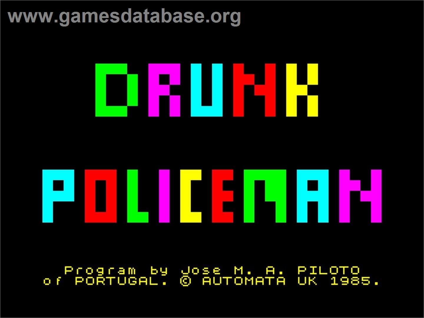 Drunk Policeman - Sinclair ZX Spectrum - Artwork - Title Screen