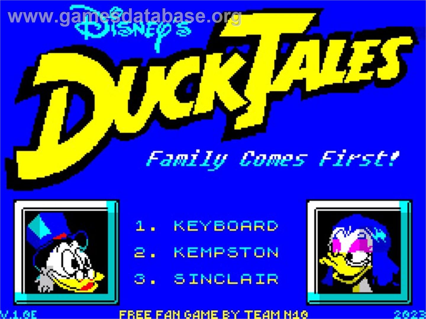 Duck Tales - Family Comes First! - Sinclair ZX Spectrum - Artwork - Title Screen