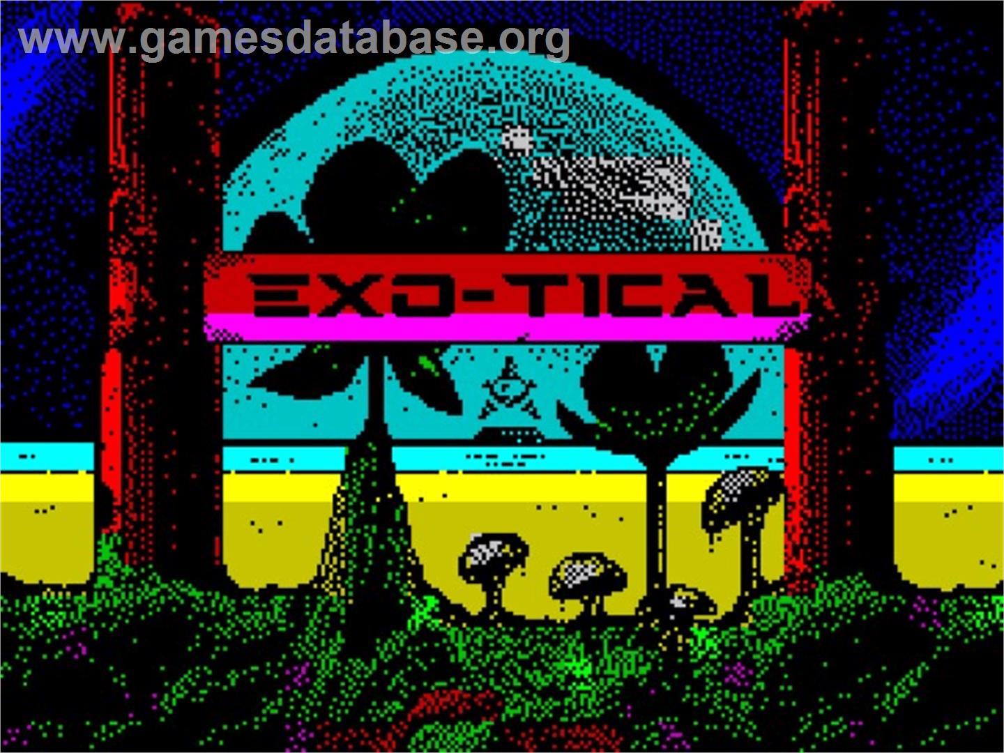 EXO-TICAL - Sinclair ZX Spectrum - Artwork - Title Screen