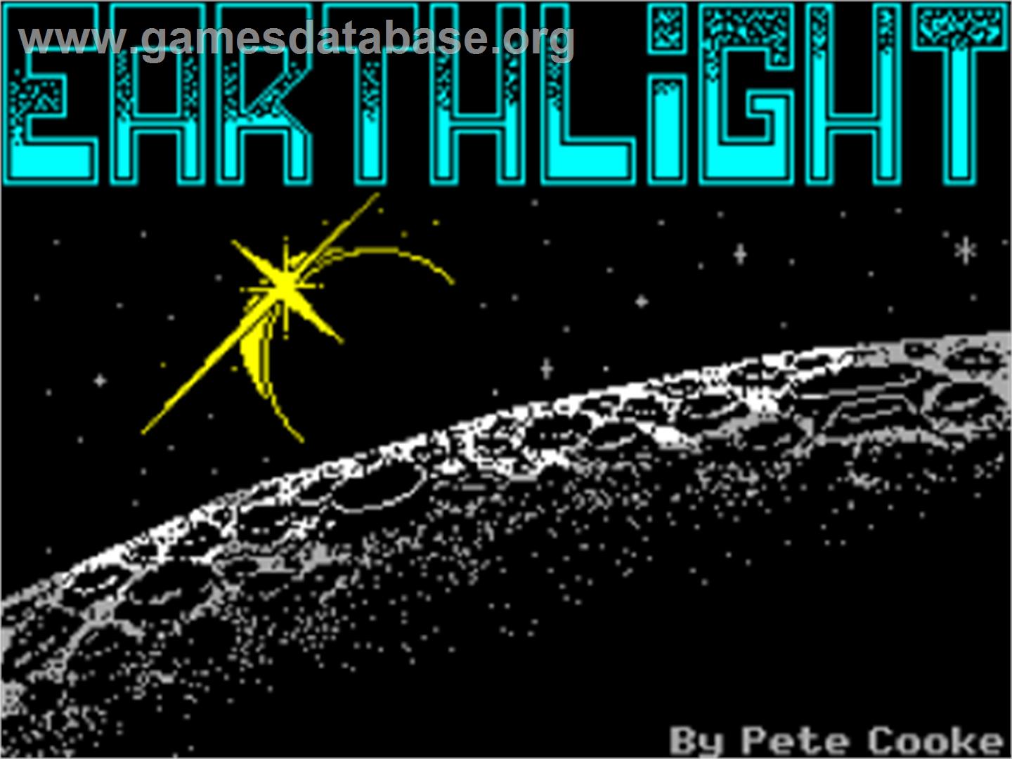 Earthlight - Sinclair ZX Spectrum - Artwork - Title Screen