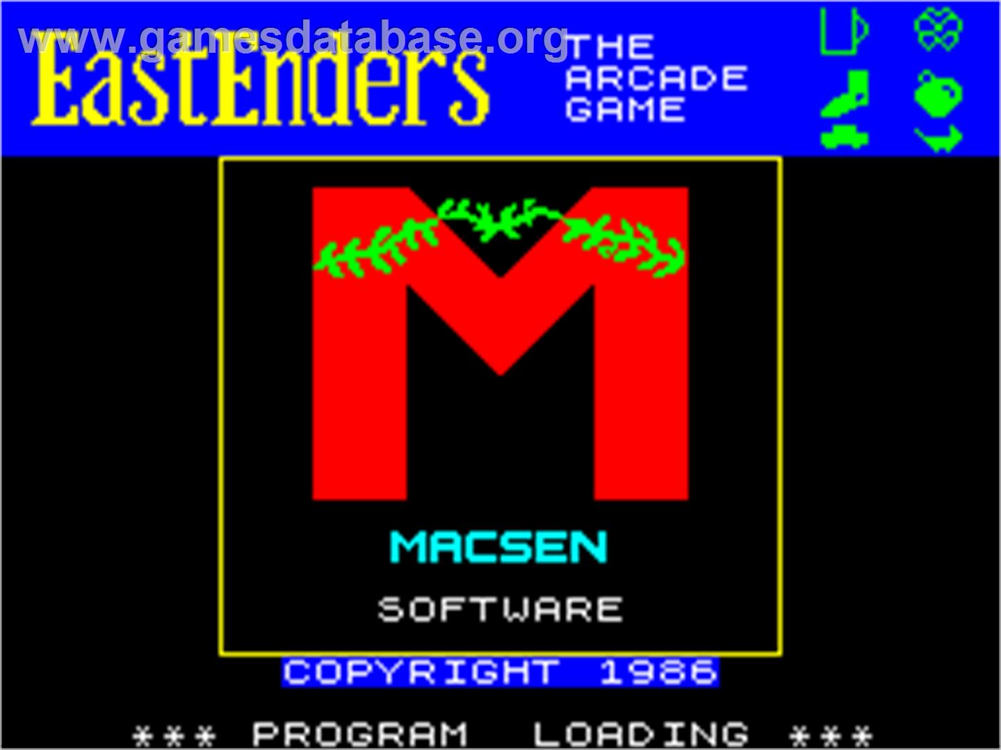 EastEnders - Sinclair ZX Spectrum - Artwork - Title Screen