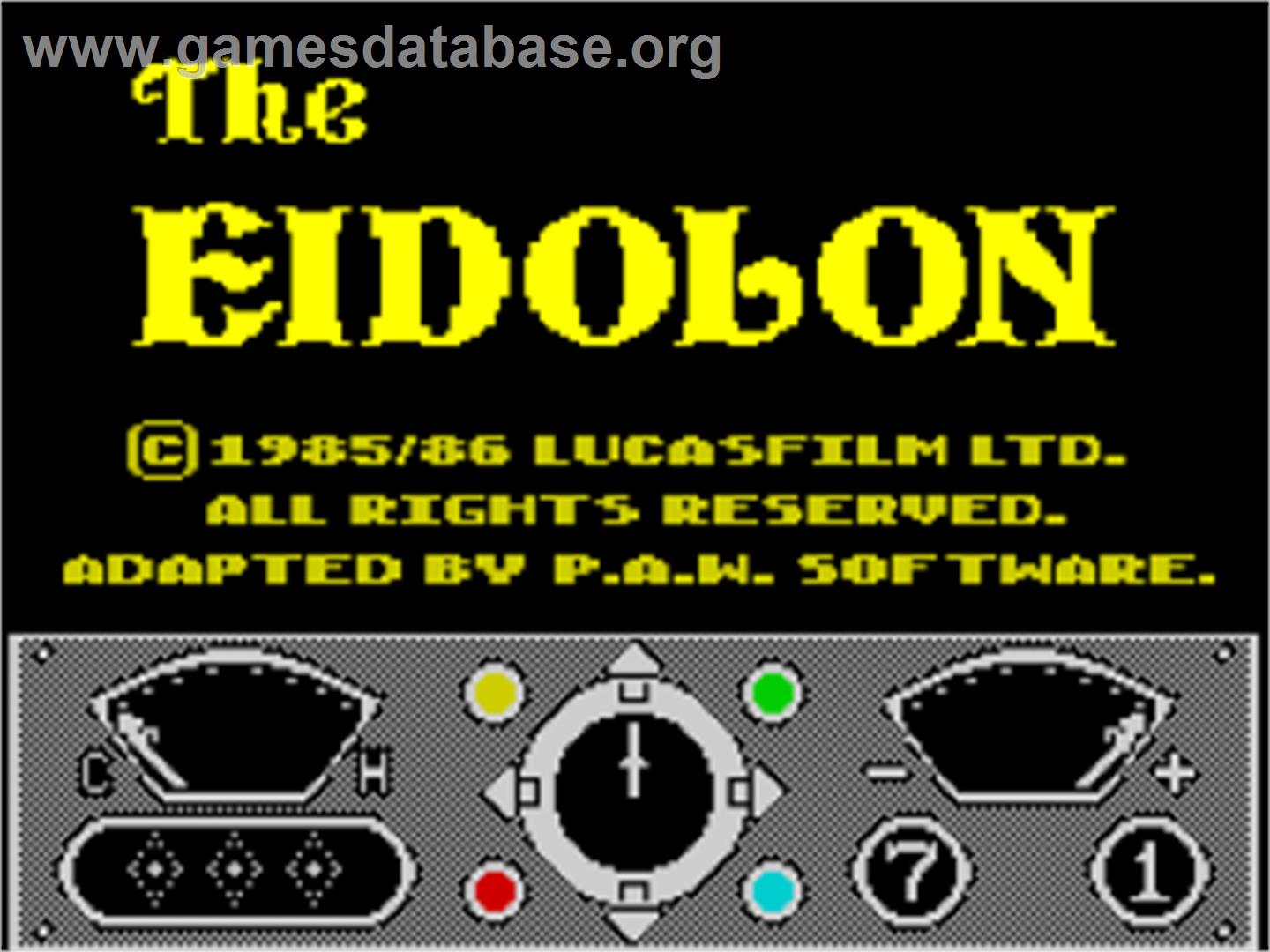 Eidolon, The - Sinclair ZX Spectrum - Artwork - Title Screen