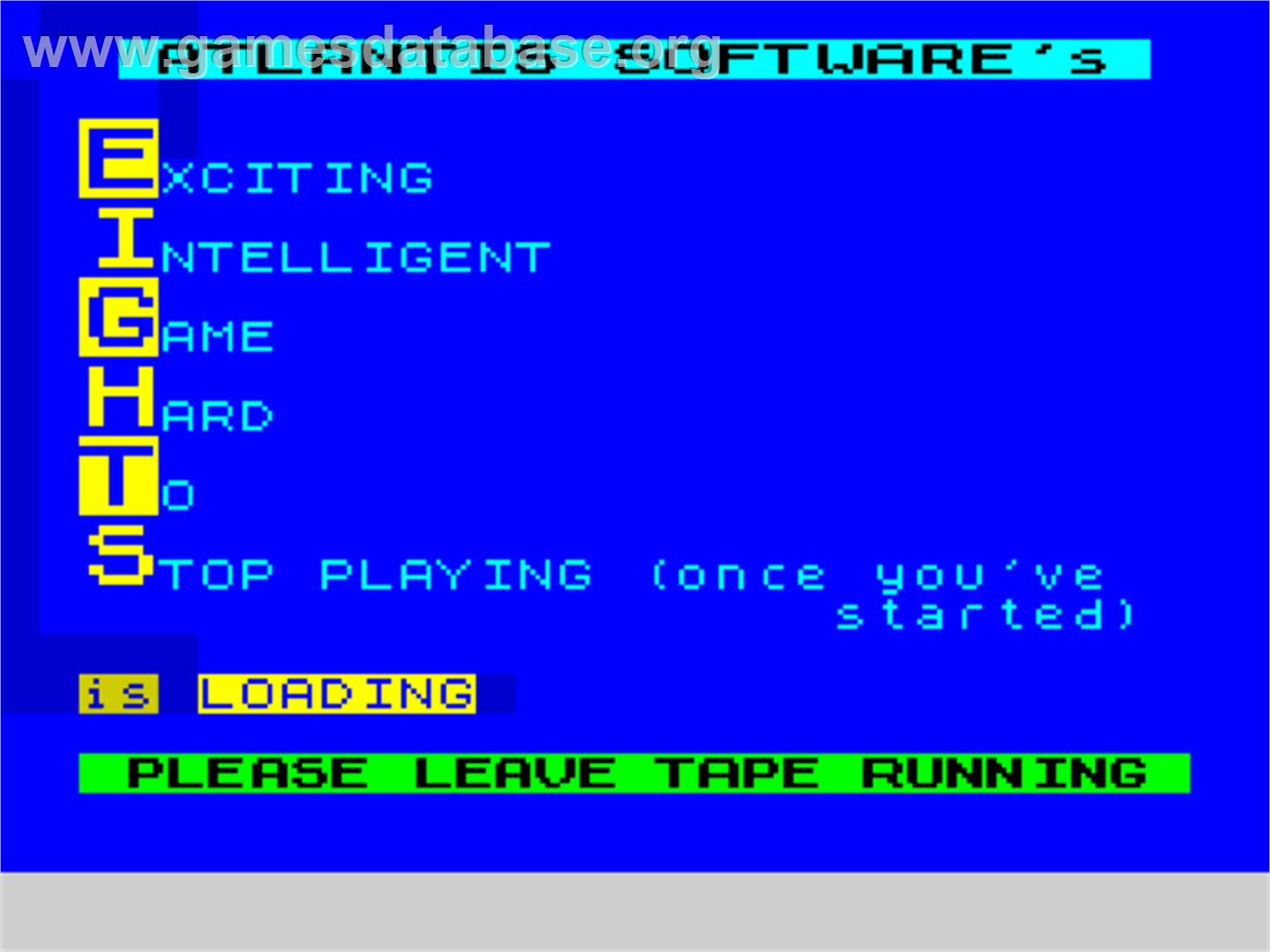Eights - Sinclair ZX Spectrum - Artwork - Title Screen