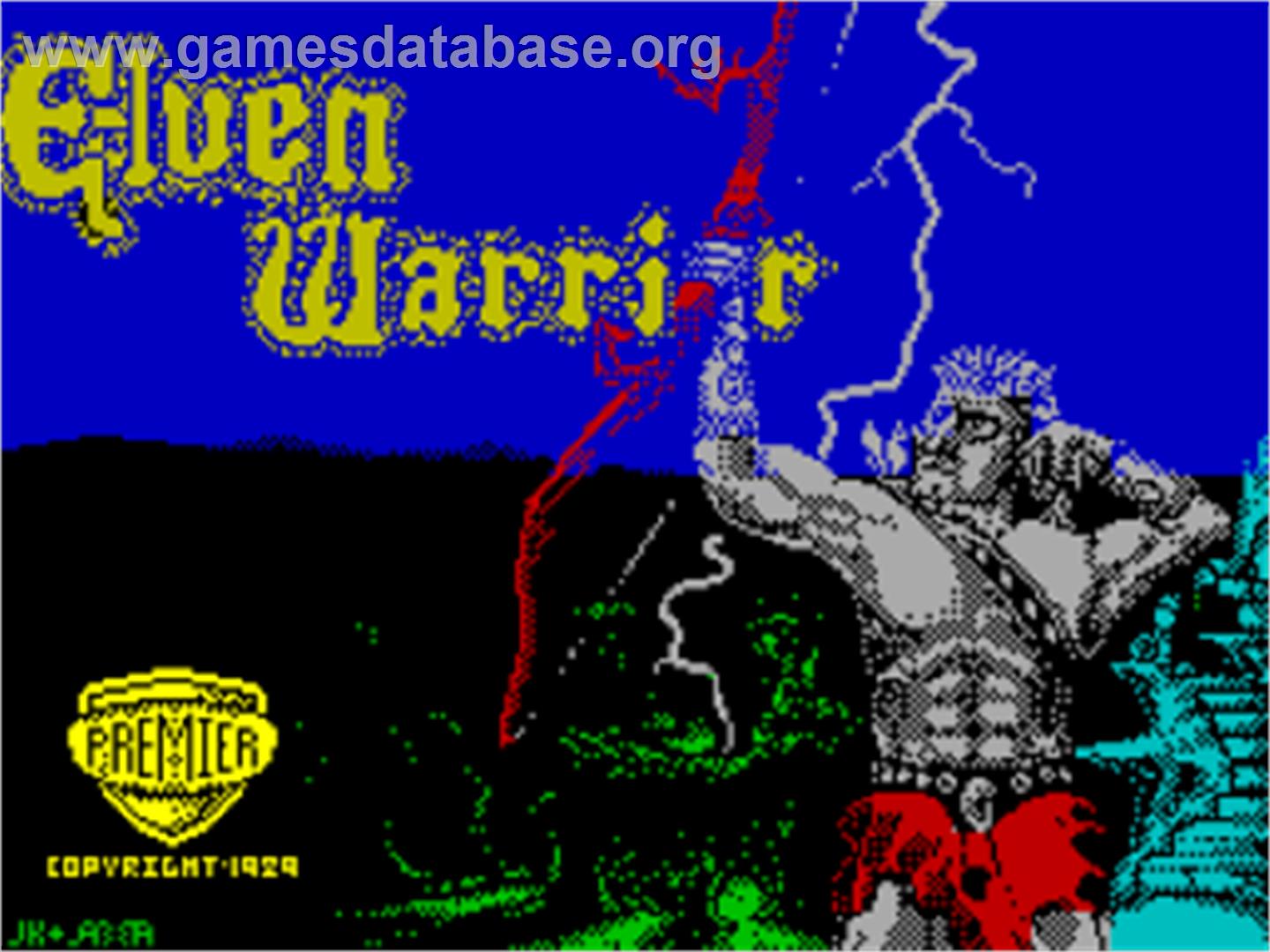 Elven Warrior - Sinclair ZX Spectrum - Artwork - Title Screen