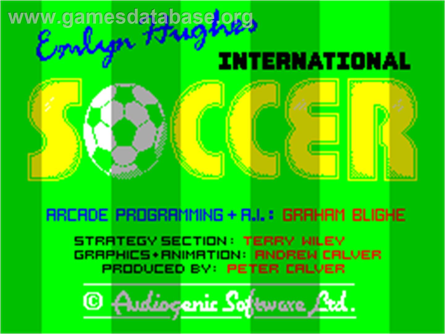 Emlyn Hughes International Soccer - Sinclair ZX Spectrum - Artwork - Title Screen
