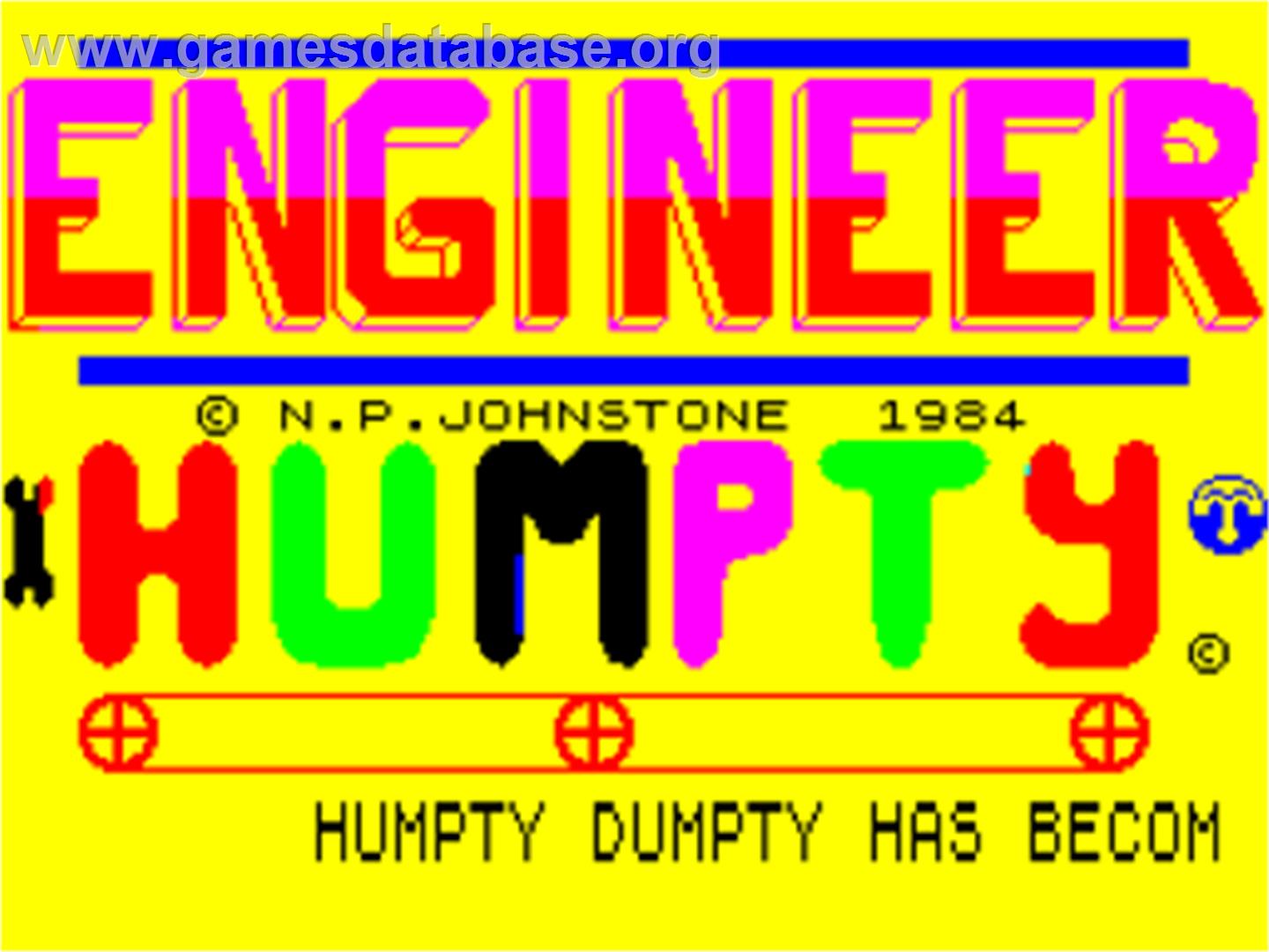 Engineer Humpty - Sinclair ZX Spectrum - Artwork - Title Screen