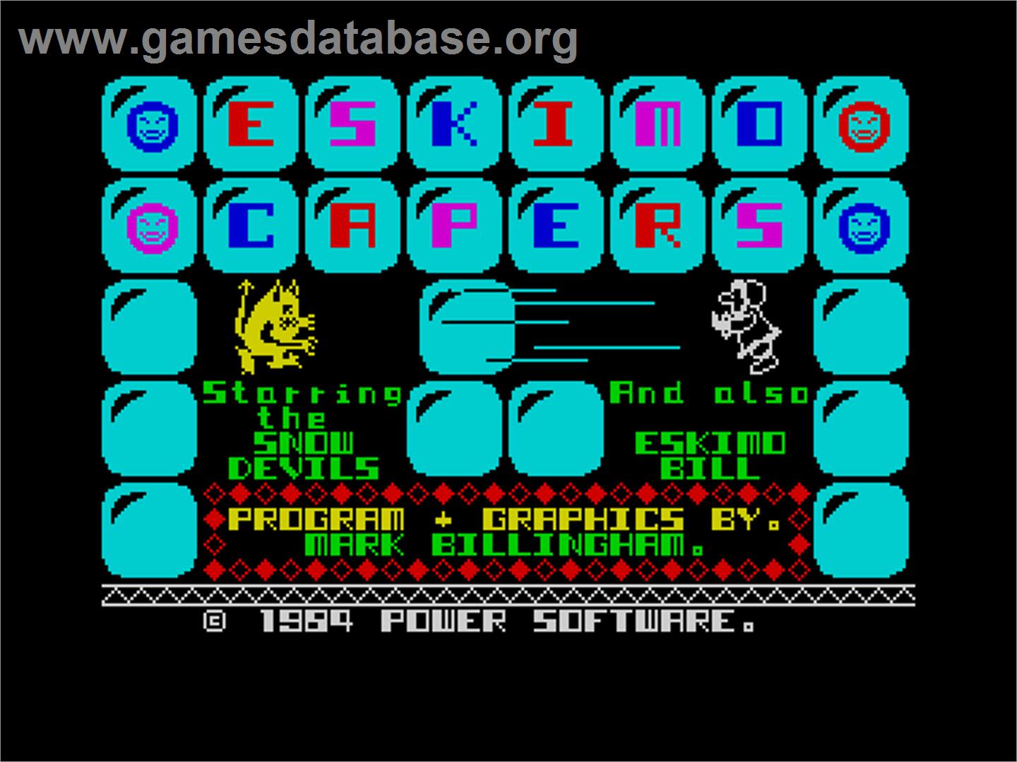Eskimo Capers - Sinclair ZX Spectrum - Artwork - Title Screen