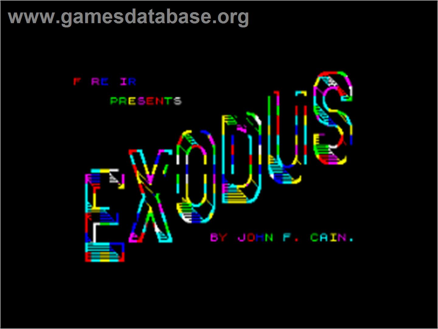 Exodus - Sinclair ZX Spectrum - Artwork - Title Screen