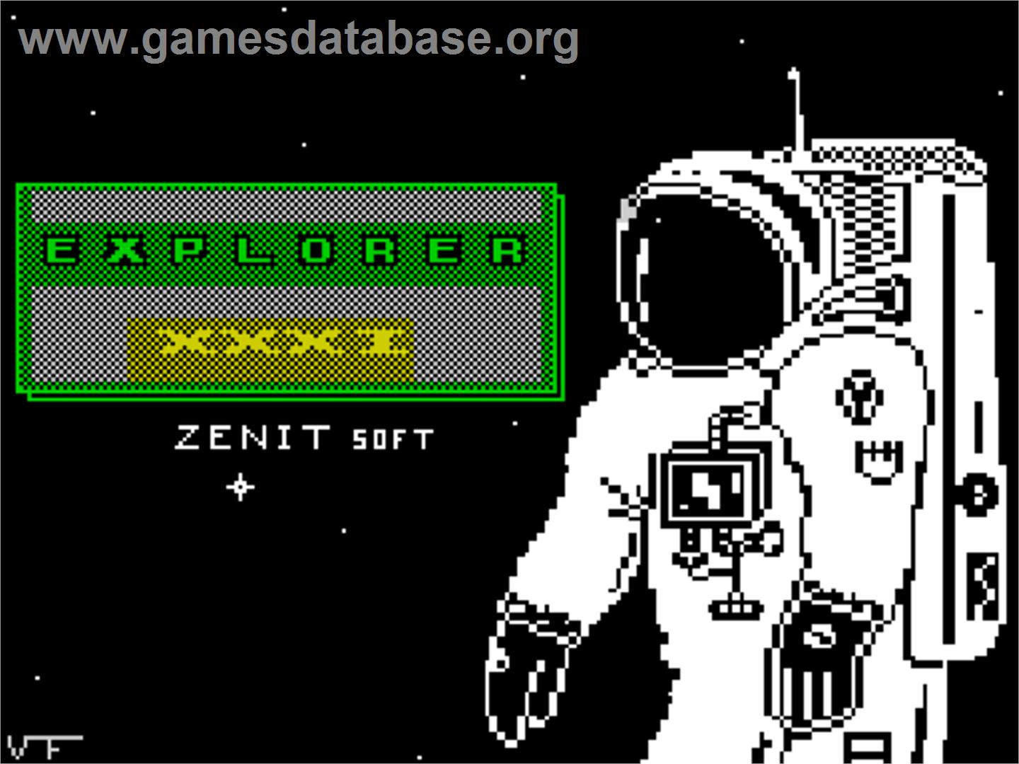 Explorer Xxxi - Sinclair ZX Spectrum - Artwork - Title Screen
