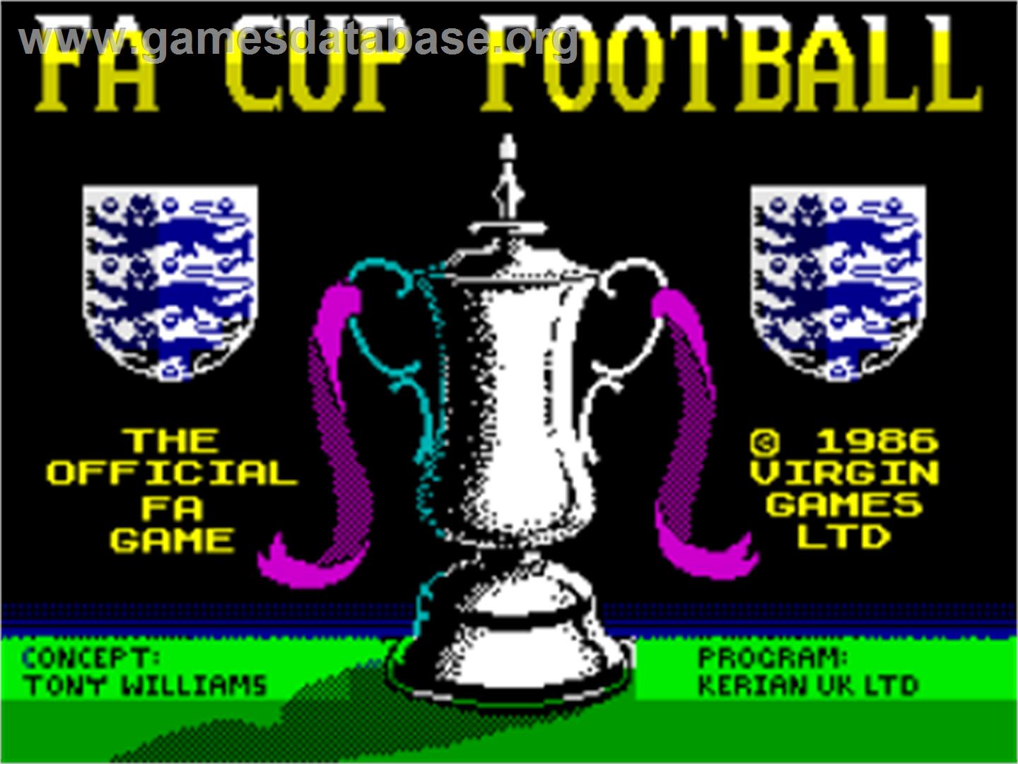 F.A Cup Football - Sinclair ZX Spectrum - Artwork - Title Screen