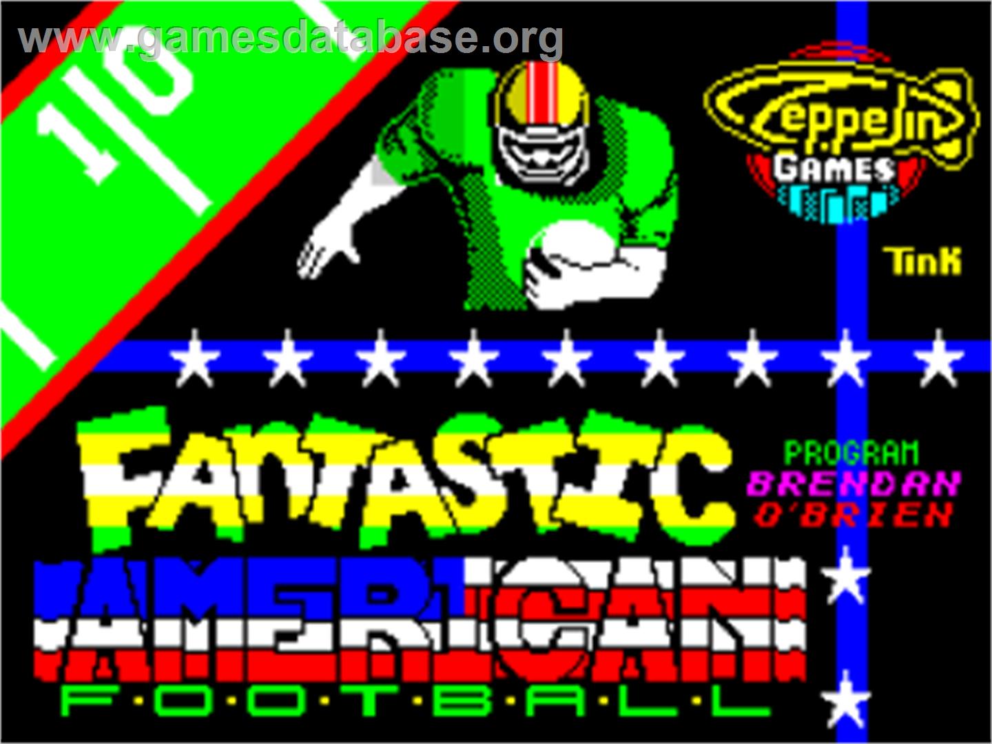 Fantastic American Football - Sinclair ZX Spectrum - Artwork - Title Screen