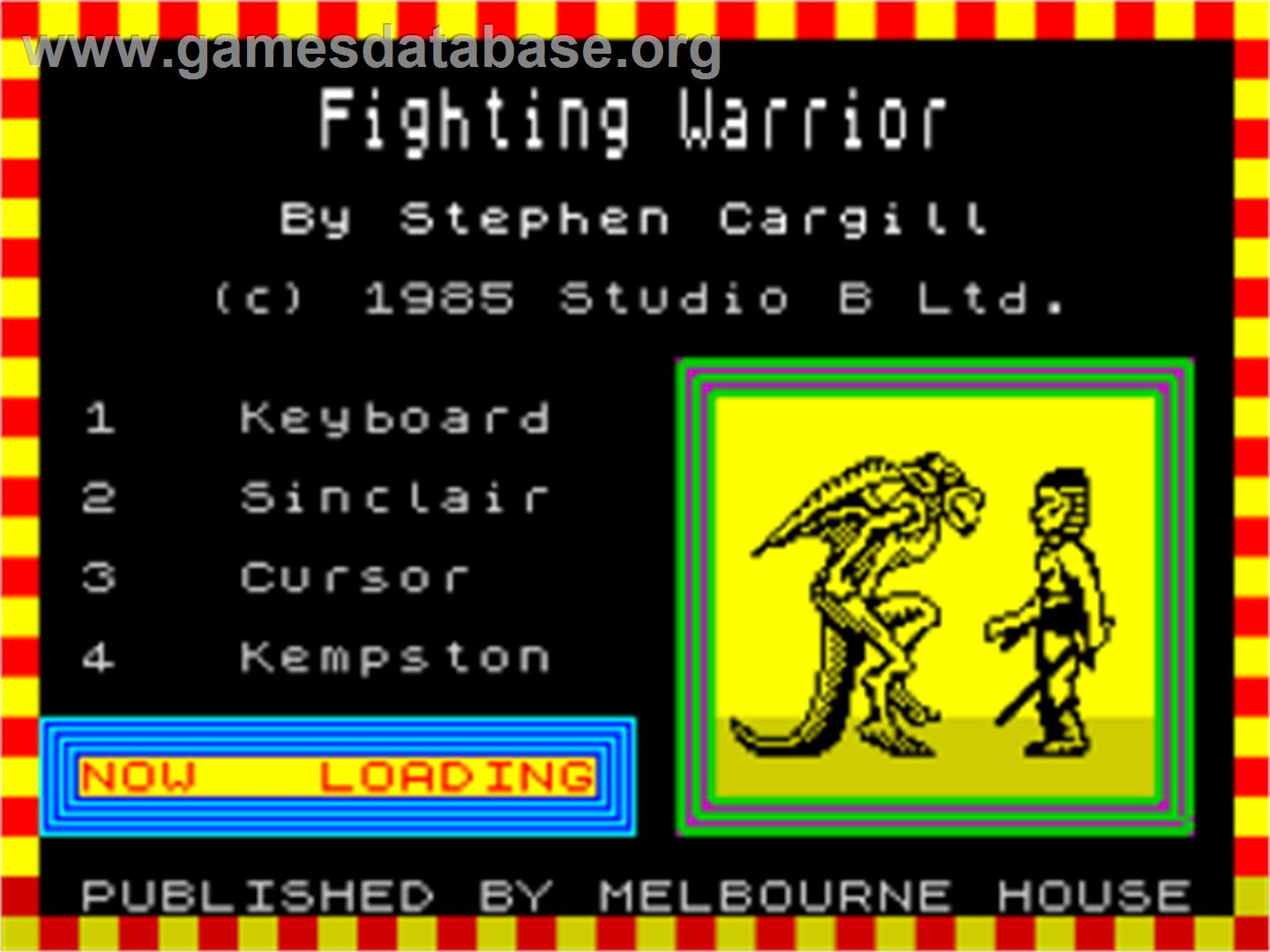 Fighting Warrior - Sinclair ZX Spectrum - Artwork - Title Screen
