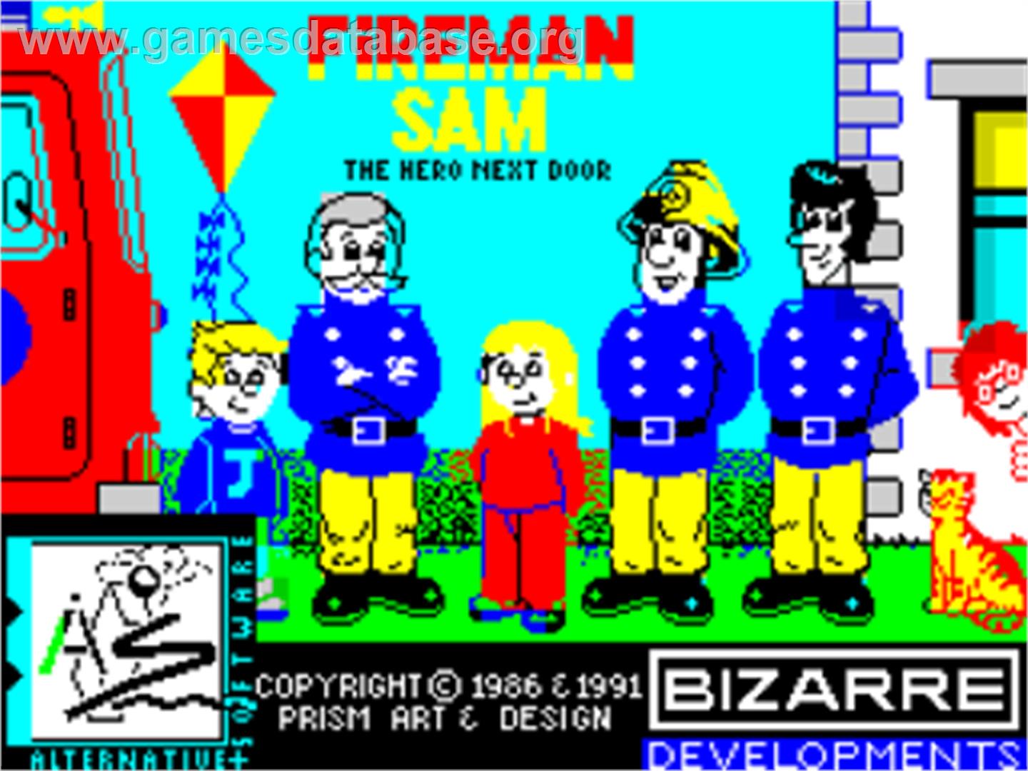 Fireman Sam - Sinclair ZX Spectrum - Artwork - Title Screen