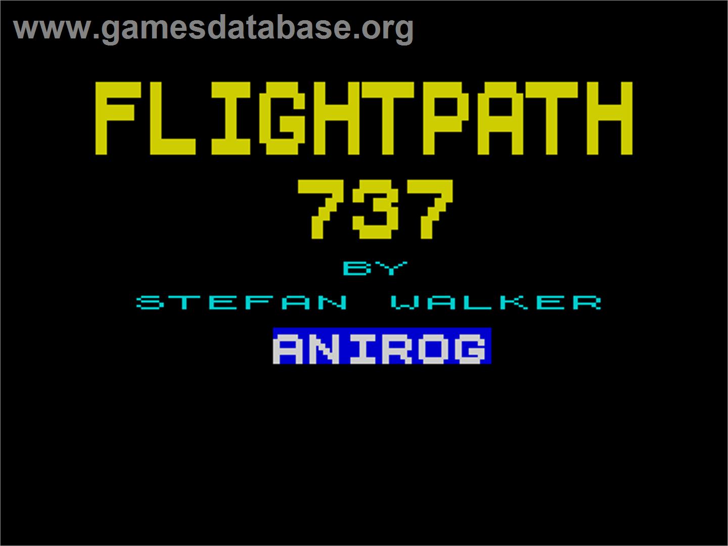 Flight Path 737 - Sinclair ZX Spectrum - Artwork - Title Screen