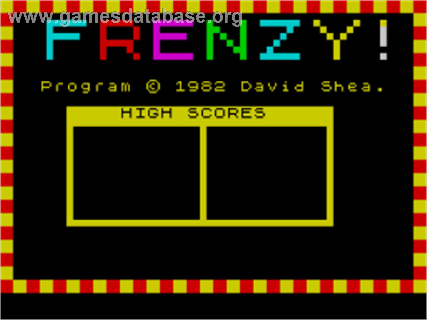 Frenzy - Sinclair ZX Spectrum - Artwork - Title Screen