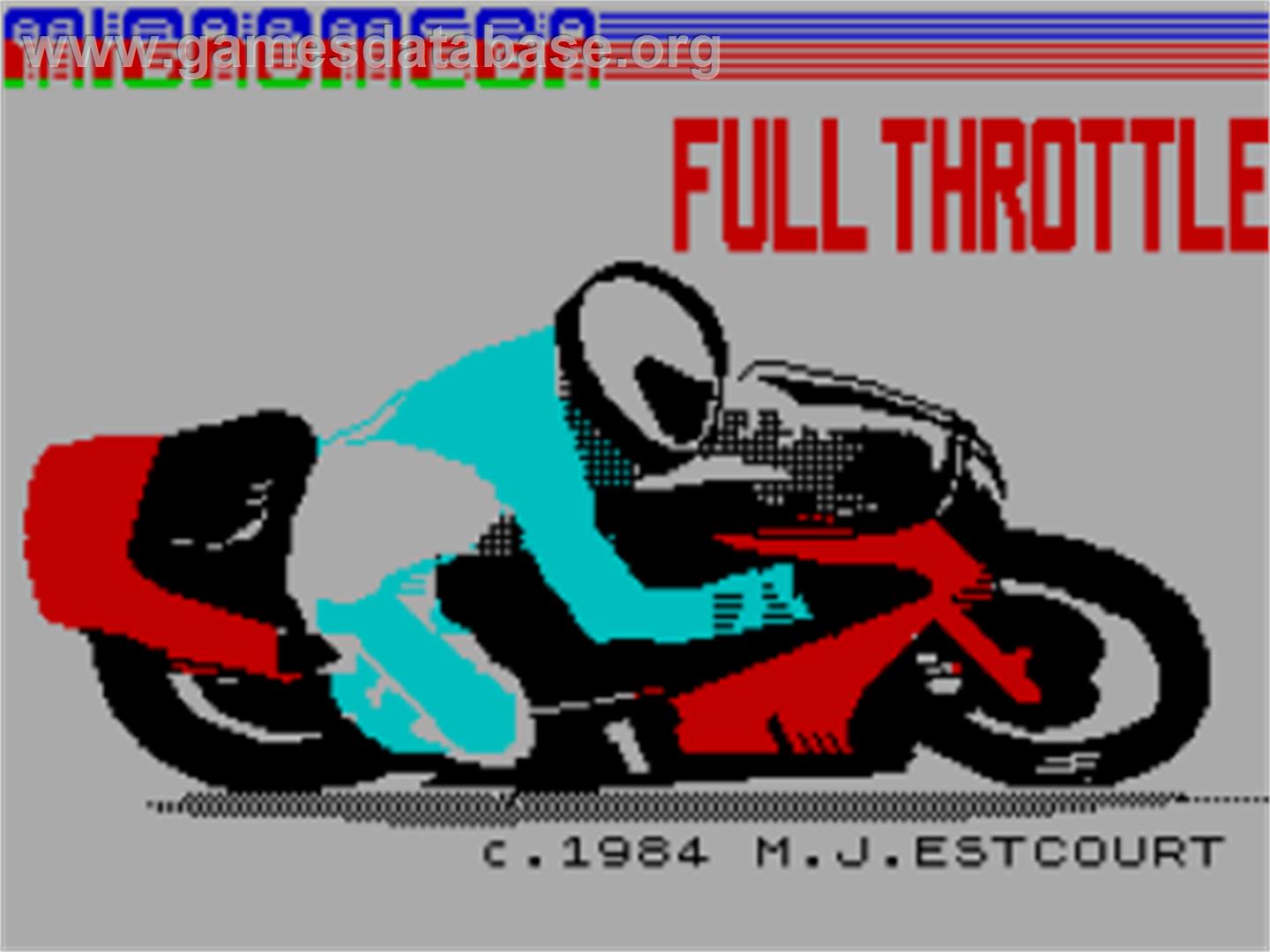 Full Throttle - Sinclair ZX Spectrum - Artwork - Title Screen