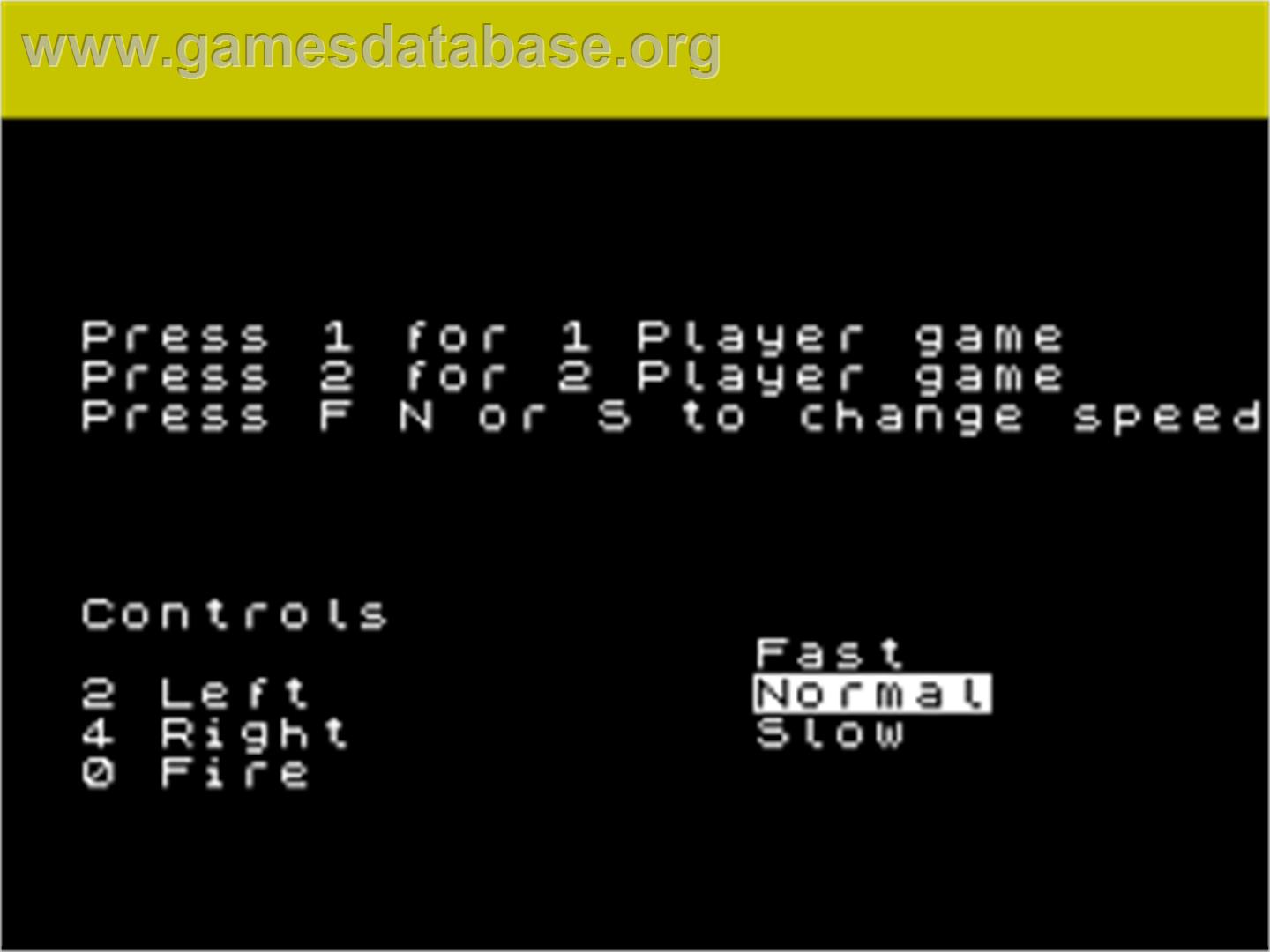 Galakzions - Sinclair ZX Spectrum - Artwork - Title Screen