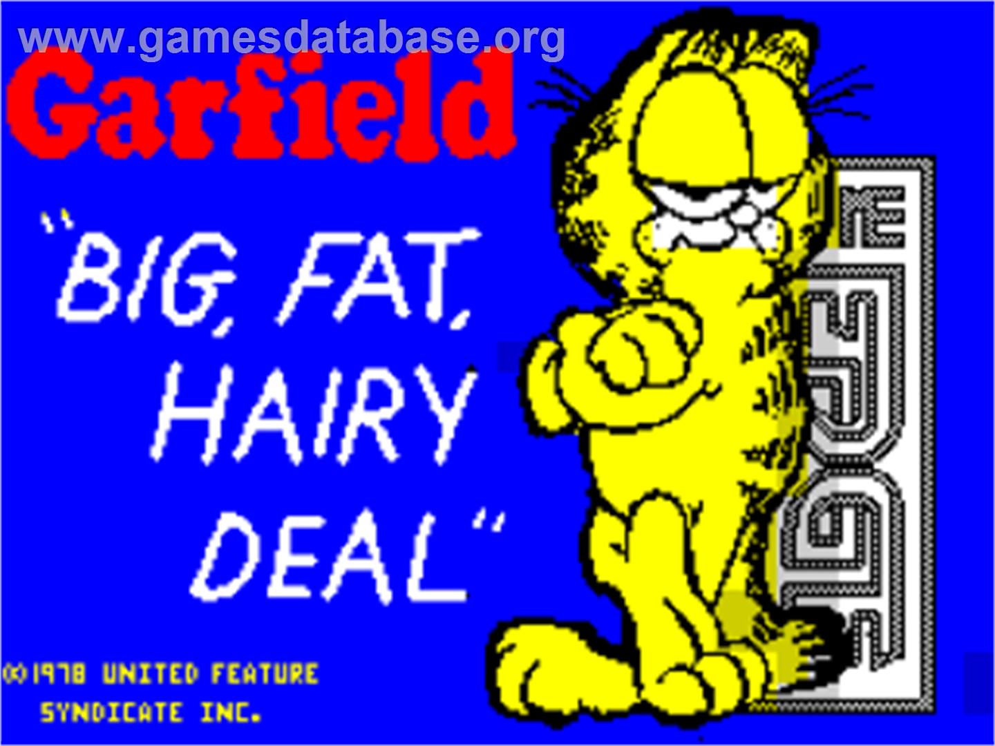 Garfield: Big, Fat, Hairy Deal - Sinclair ZX Spectrum - Artwork - Title Screen
