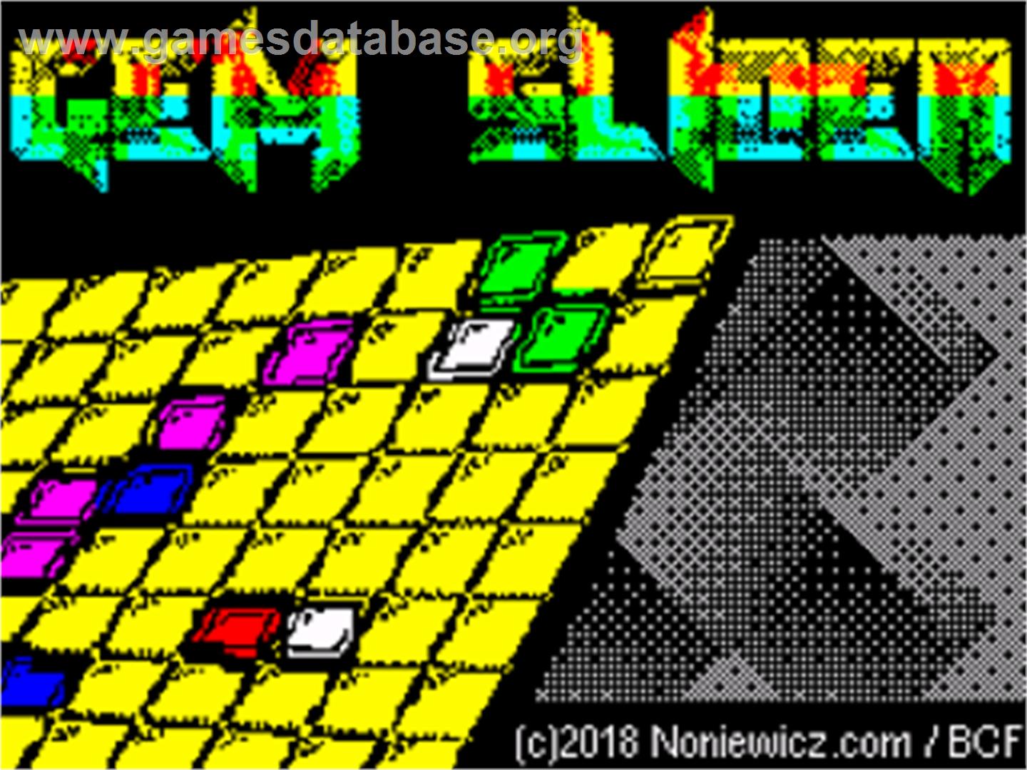 Gem Slider - Sinclair ZX Spectrum - Artwork - Title Screen