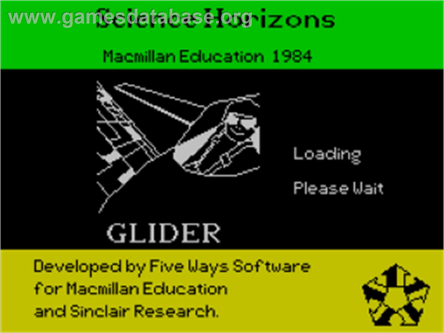 Glider - Sinclair ZX Spectrum - Artwork - Title Screen